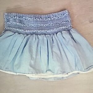 Light Blue Smocked Waist Skirt
